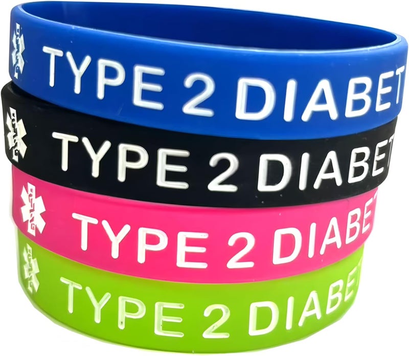 OutstandLong 5 Pack Sport Medical Alert ID Blood Thinner Silicone Bracelet Rubber Medical Awareness Wristbands 7.5" - Image 1